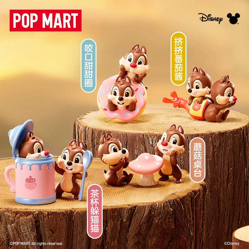 POP MART Chip 'n Dale Fun-Loving Brothers Series Figures - Official Disney PVC collectible figures featuring Chip and Dale on a clean white background.
