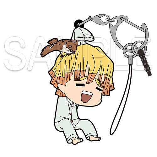 Demon Slayer Tsumamare Chibi Keychain - Zenitsu Agatsuma with Sparrow - Otaku Collectives