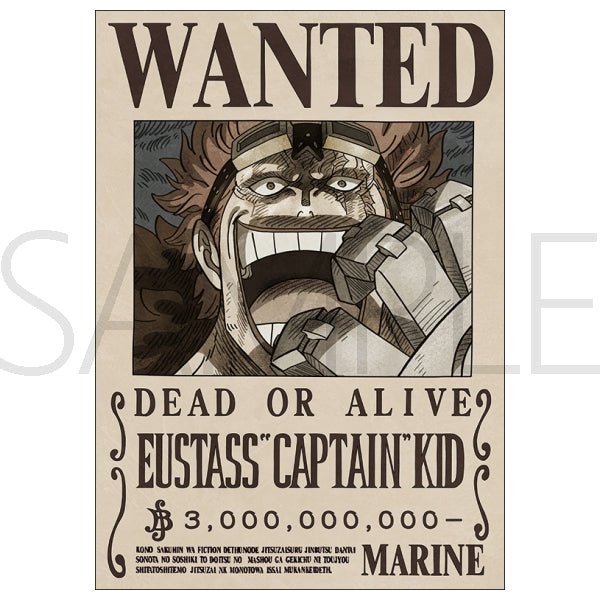 One Piece Eustass Kid 3B Berries Official Wanted Poster A3 – Japan