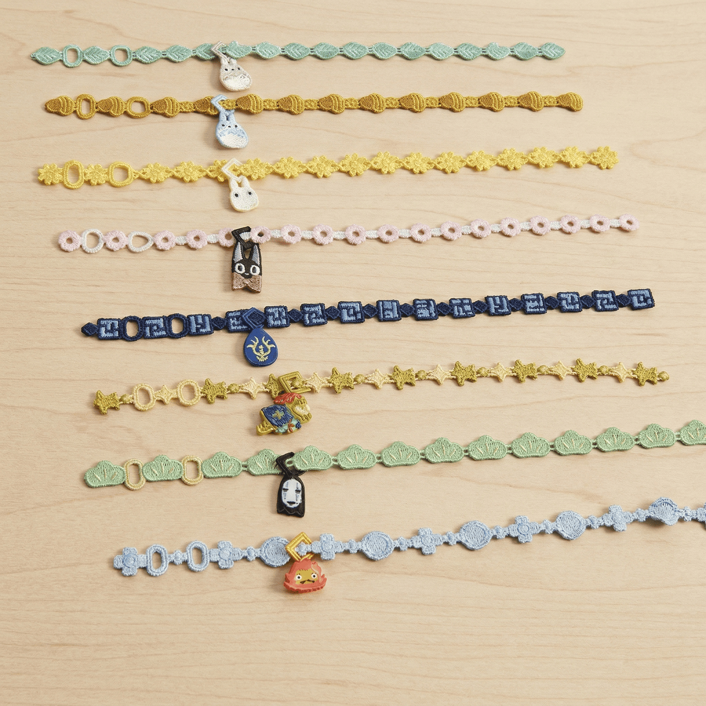 Studio Ghibli My Neighbor Totoro Lace Bracelet Plus – White Totoro Embroidered Bracelet - Otaku Collectives