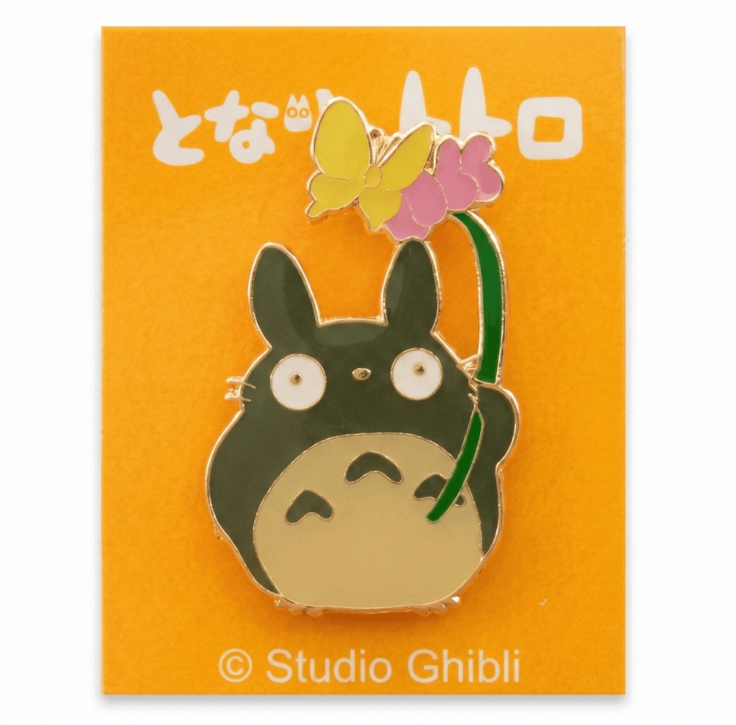 Studio Ghibli My Neighbor Totoro Pin Badge – Totoro with Flower Metal Collectible - Otaku Collectives