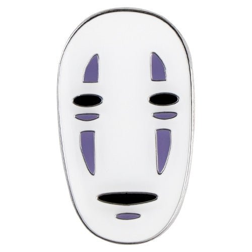 Studio Ghibli Spirited Away Kaonashi No-Face Close-Up Metal Pin Badge - Japanese Anime Merchandise featuring No-Face on a clean white background.
