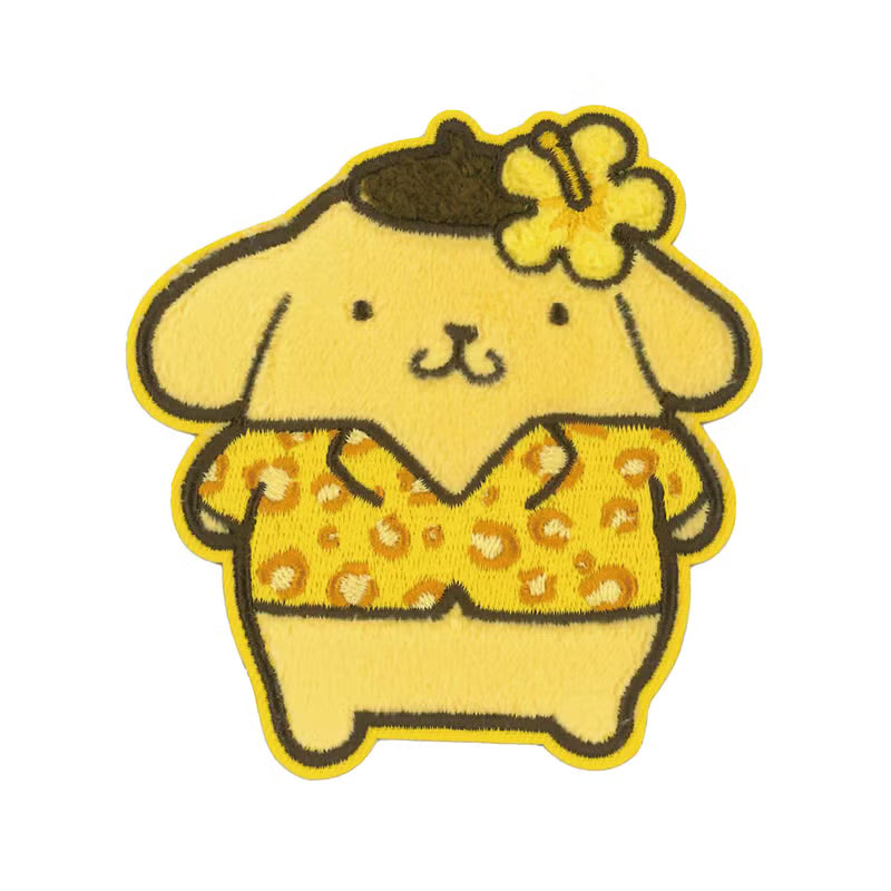 Siffler Sanrio Pompompurin Leopard Suitcase Sticker - Official Japanese Character Merchandise featuring Pompompurin in a leopard design on a clean white background.