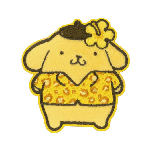Siffler Sanrio Pompompurin Leopard Suitcase Sticker - Official Japanese Character Merchandise featuring Pompompurin in a leopard design on a clean white background.