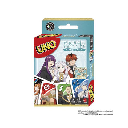 UNO Frieren: Beyond Journey’s End Official Card Game Set - Japanese anime themed UNO deck featuring Frieren characters on a clean white background.
