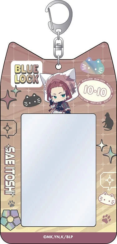 Blue Lock Season 2 Sae Itoshi Cyber Cat Nekomimi Card Holder - Official Japanese Anime Merchandise featuring adorable chibi artwork and cat-ear styling on a clean white background.