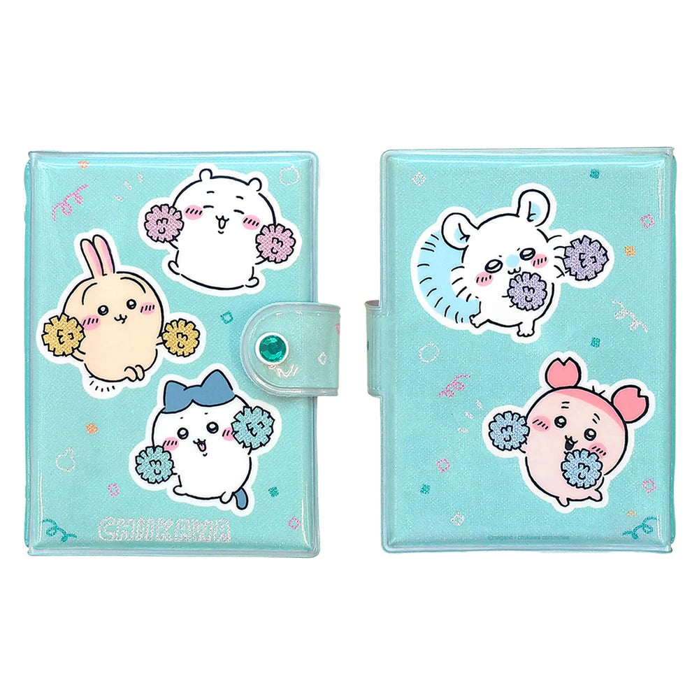 Chiikawa Sticker Binder – Glitter PVC Sticker Album Organizer with 10 Sheets (Let’s All Support Each Other)