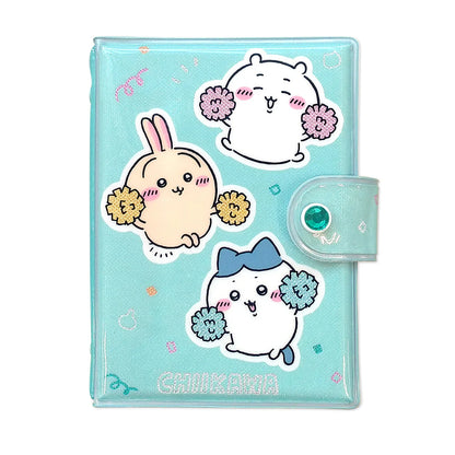 Chiikawa Sticker Binder – Glitter PVC Sticker Album Organizer with 10 Sheets (Let’s All Support Each Other)