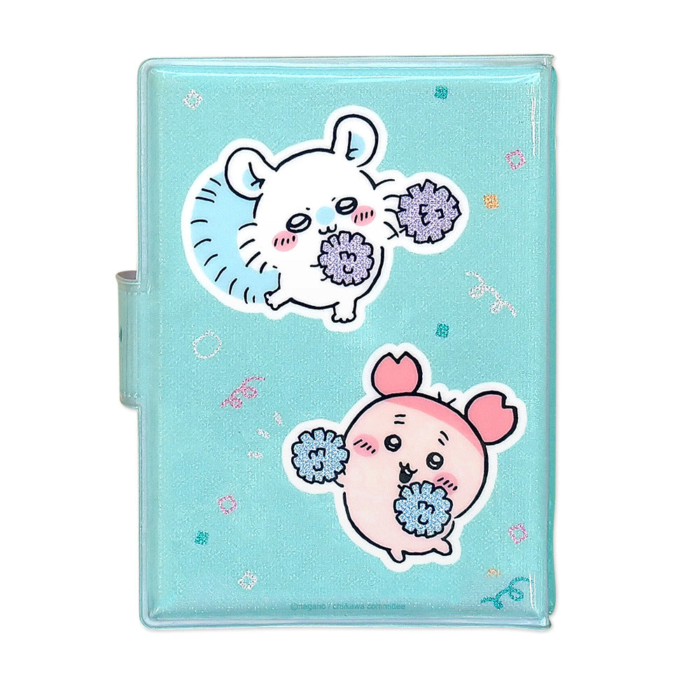 Chiikawa Sticker Binder – Glitter PVC Sticker Album Organizer with 10 Sheets (Let’s All Support Each Other)