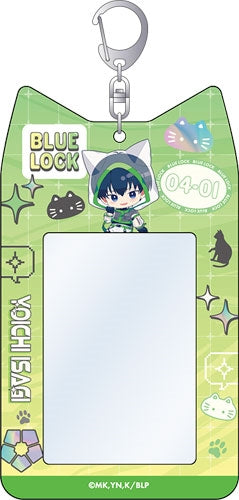 Blue Lock Season 2 Yoichi Isagi Cyber Cat Cat Ears-shaped Card Holder - Official Japanese Anime Merchandise featuring adorable chibi artwork and cat-ear styling on a clean white background.