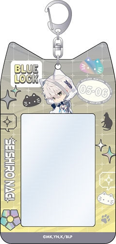 Blue Lock Season 2 Seishiro Nagi Cyber Cat Cat Ears-shaped Card Holder - Official Japanese Anime Merchandise featuring adorable chibi artwork and cat-ear styling on a clean white background.