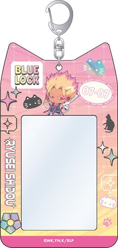 Blue Lock Season 2 Yusei Shidou Cyber Cat Cat Ears-shaped Card Holder - Official Japanese Anime Merchandise featuring adorable chibi artwork and cat-ear styling on a clean white background.