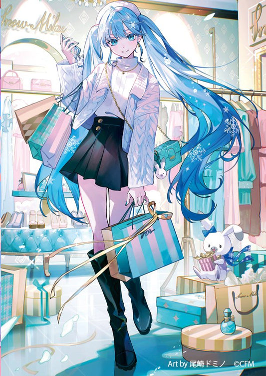 Hatsune Miku Snow Miku A4 Clear File Folder Ozaki Domino Ver. - Official Japanese Anime Merchandise featuring Snow Miku Ozaki Domino artwork