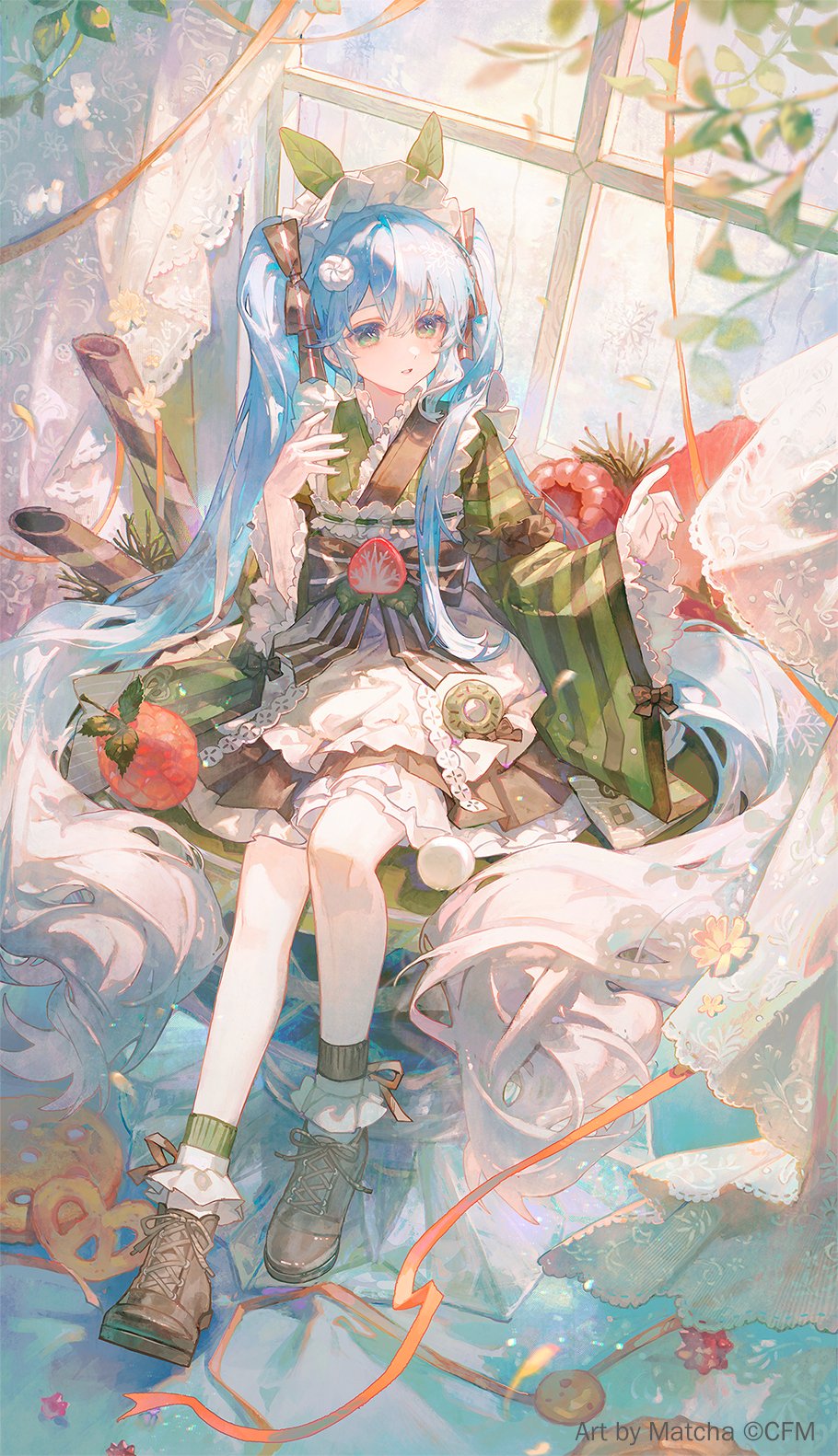 Hatsune Miku Snow Miku A4 Clear File Folder Matcha Ver. - Official Japanese Anime Merchandise featuring Snow Miku Matcha artwork