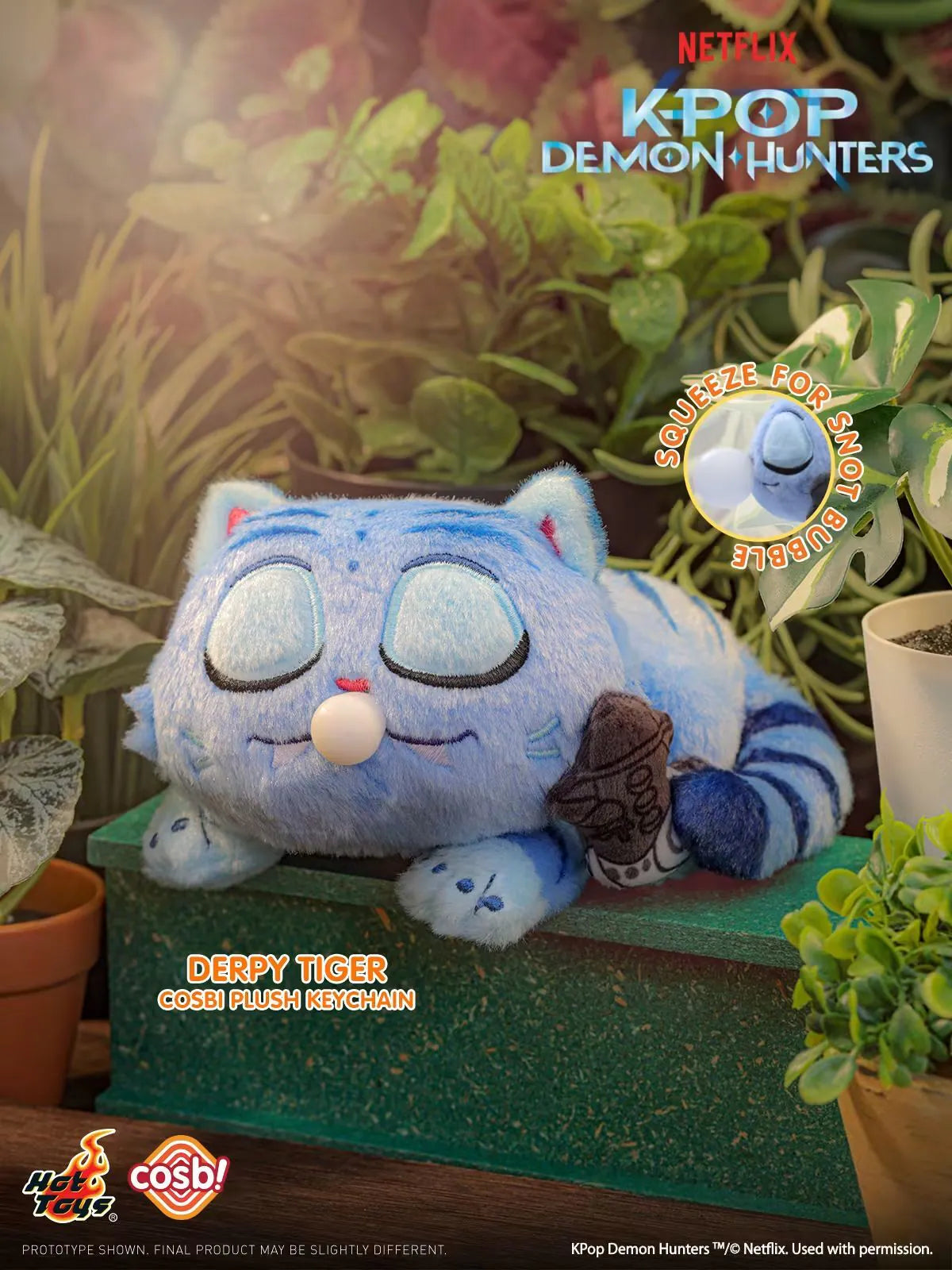 Hot Toys K-Pop Demon Hunters Derpy Tiger Plush Keychain Blind Box