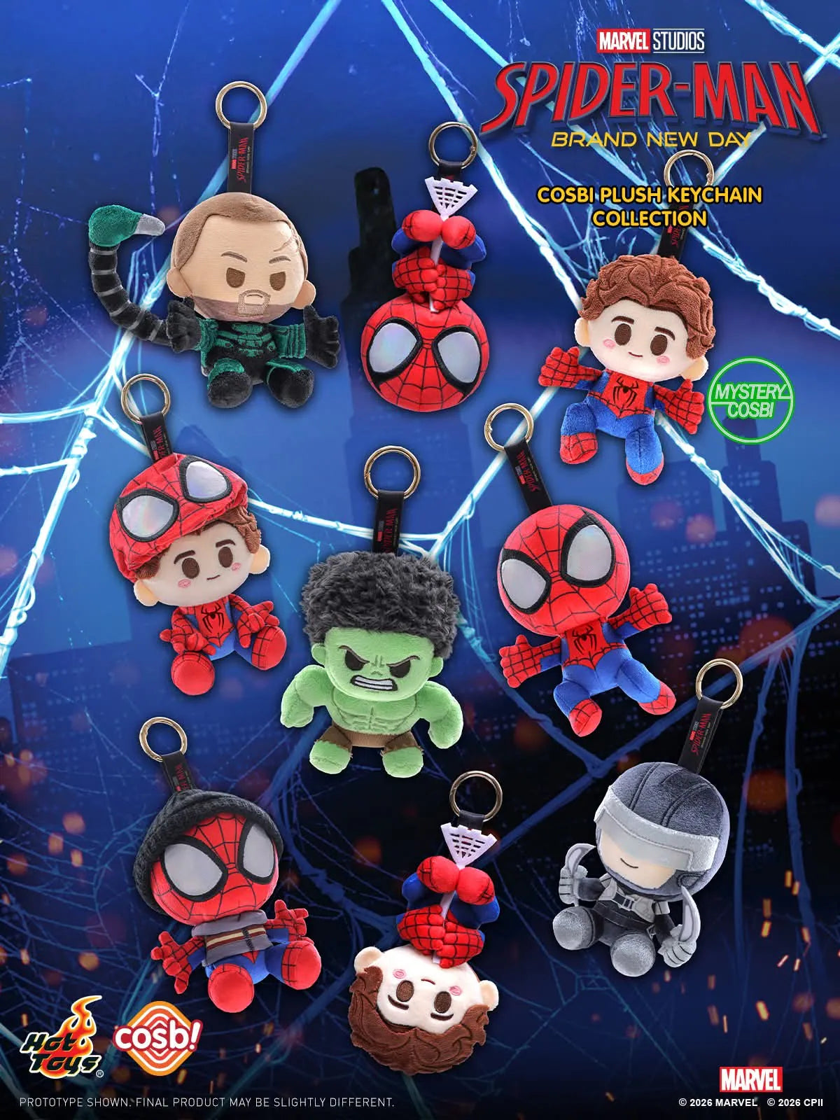 Hot Toys Spider-Man Brand New Day Cosbi Plush Keychain Blind Box