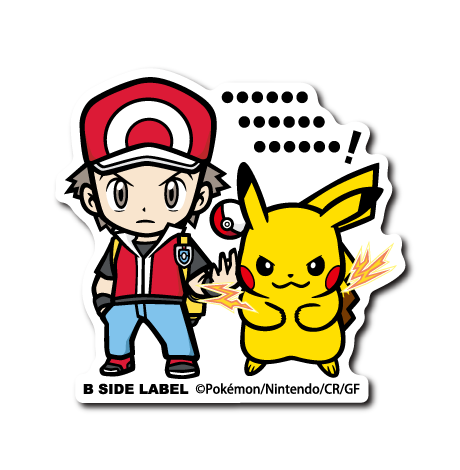 [Pokemon] B-Side Label Sticker- Red & Pikachu
