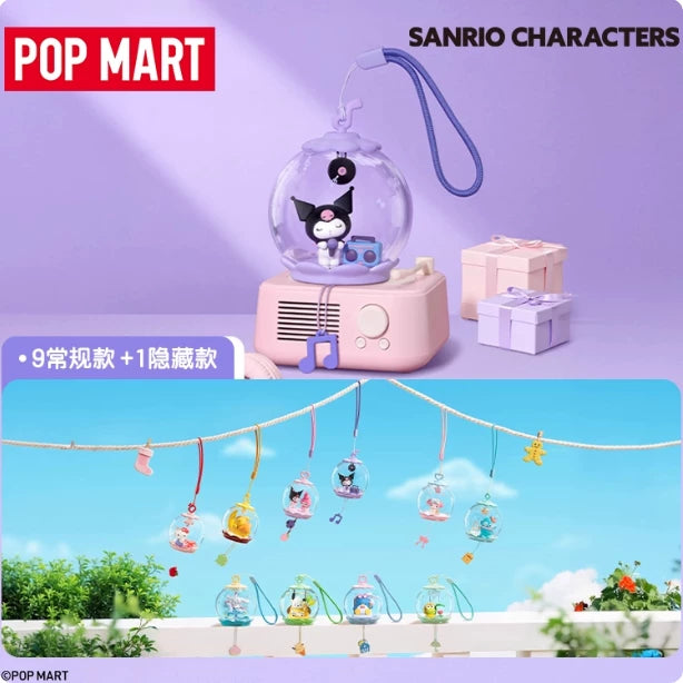 POP MART Hello Kitty and Friends Sweet Dream Bubble House Series Scene Set - Official Japanese Anime Merchandise pastel bubble house with mini character figure on a clean white background.