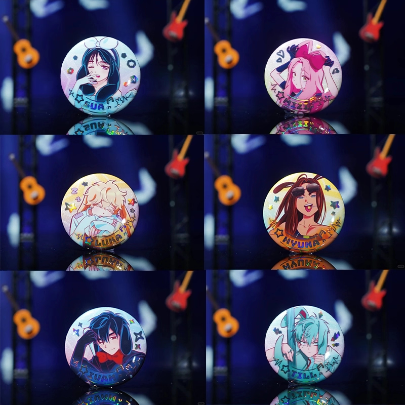 AET Alien Stage Rabbit Series Badge Blind Box - Official Anime Merchandise 65 mm tinplate collectible badge on a clean white background.