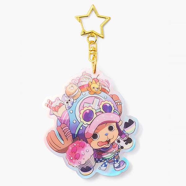 One Piece Harajuku Chopper 1st Anniversary Acrylic Keychain - Official Japanese Anime Merchandise featuring Tony Tony Chopper anniversary artwork on a clean white background.