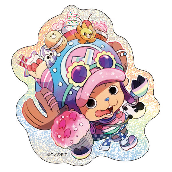 One Piece Harajuku Chopper 1st Anniversary Die-Cut Hologram Sticker - Official Japanese Anime Merchandise featuring Tony Tony Chopper with holographic finish on a clean white background.