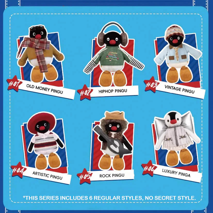 X11 Pingu 45th Anniversary Vintage OOTD Series Plush Blind Box