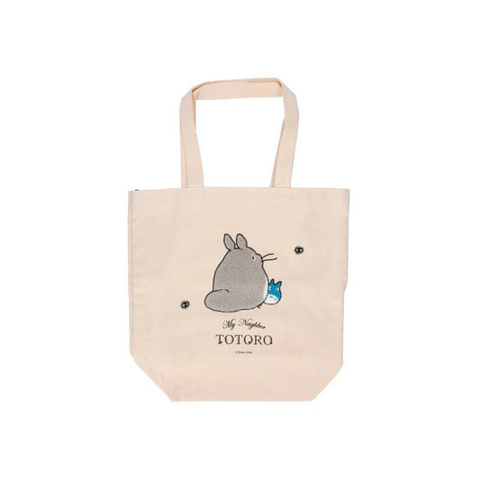 [Studio Ghibli] Lined Embroidery Canvas Tote Bag My Neighbor Totoro