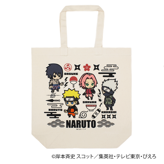 [Naruto] B-Side Label Tote Bag- Naruto, Sakura, Sasuke, Kakashi