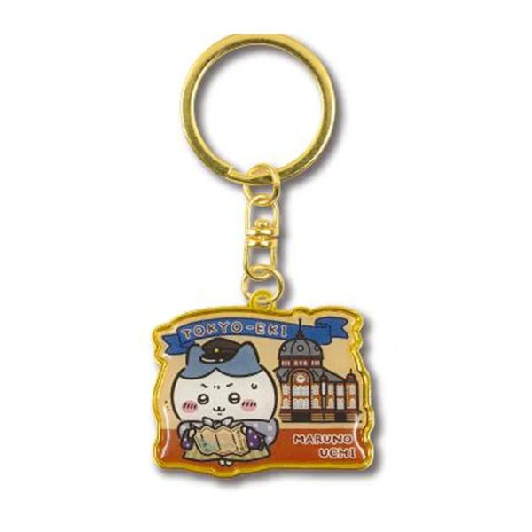 [Chiikawa] Die-Cut Acrylic Keychain Tokyo Station – Hachiware - Otaku Collectives
