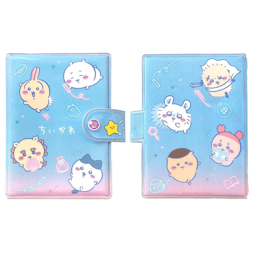 Chiikawa Sticker Binder – Glitter PVC Sticker Album Organizer with 10 Sheets (Drawing Neon) - Otaku Collectives
