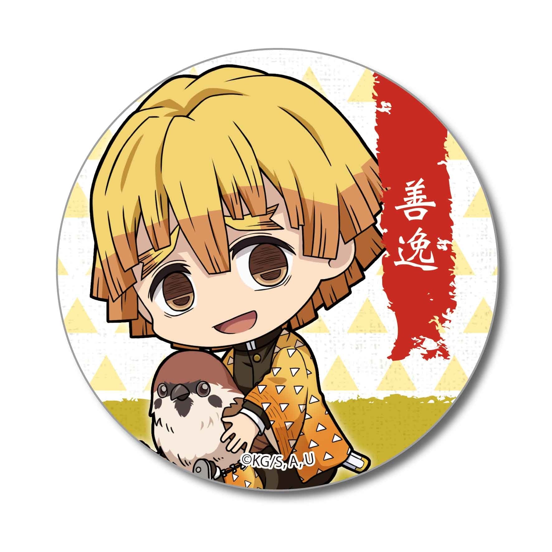 [Demon Slayer]: Gyugyutto Can Badge - Zenitsu Agatsuma - Otaku Collectives