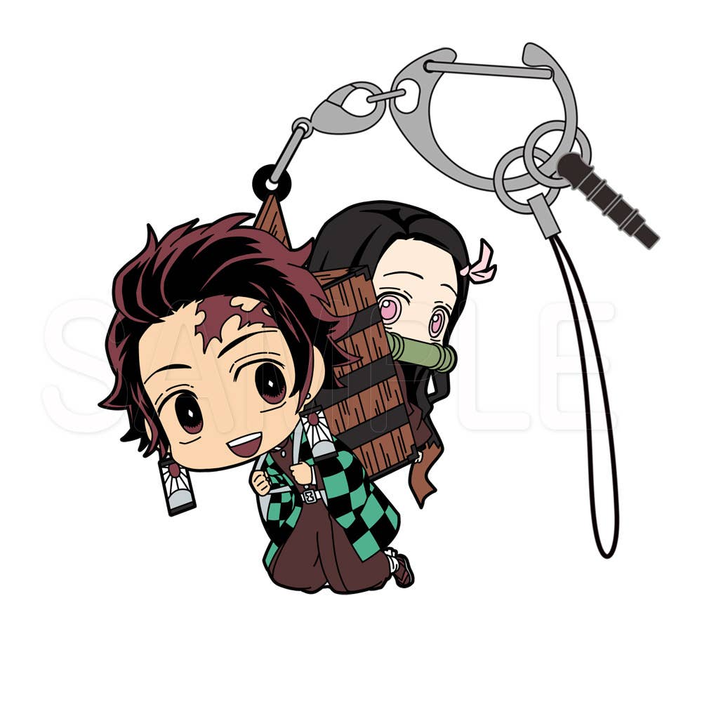 Demon Slayer Tsumamare Chibi Keychain - Tanjiro Kamado & Nezuko Kamado - Otaku Collectives