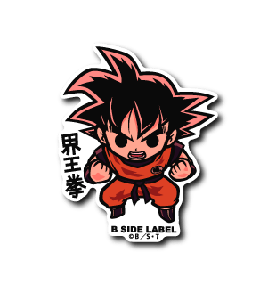 Kaioken Goku Sticker - Dragon Ball B-Side Label Design – Otaku Collectives