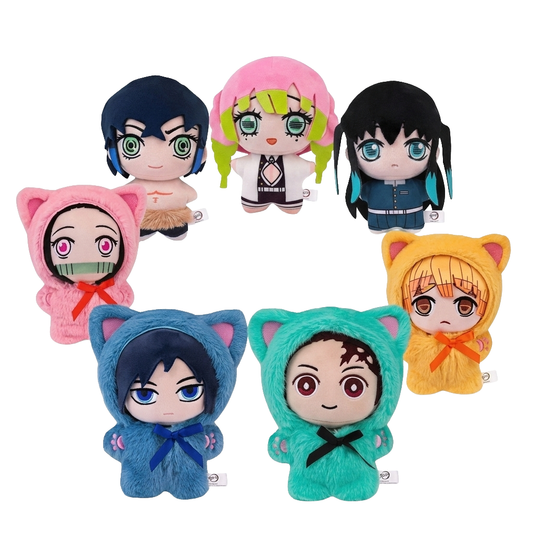 EAKI Demon Slayer Kimetsu no Yaiba Cat Paradise Party Plush Blind Box Figure - Otaku Collectives