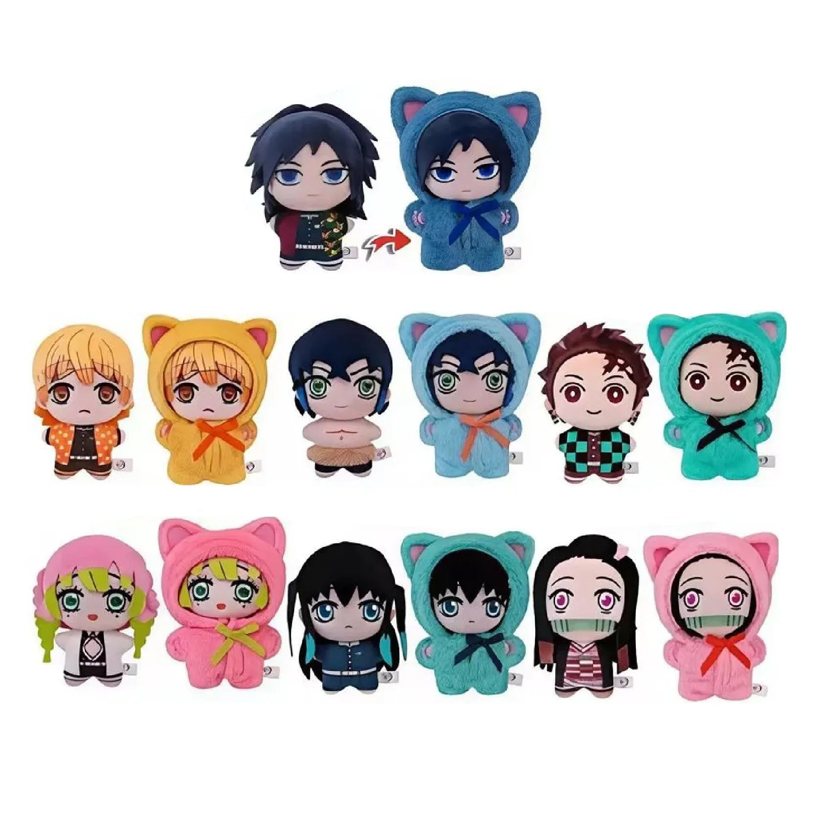 EAKI Demon Slayer Kimetsu no Yaiba Cat Paradise Party Plush Blind Box Figure - Otaku Collectives