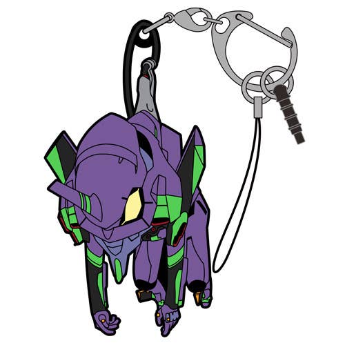 Evangelion: Eva Unit - 01 Tsumamare Chibi Keychain - Otaku Collectives