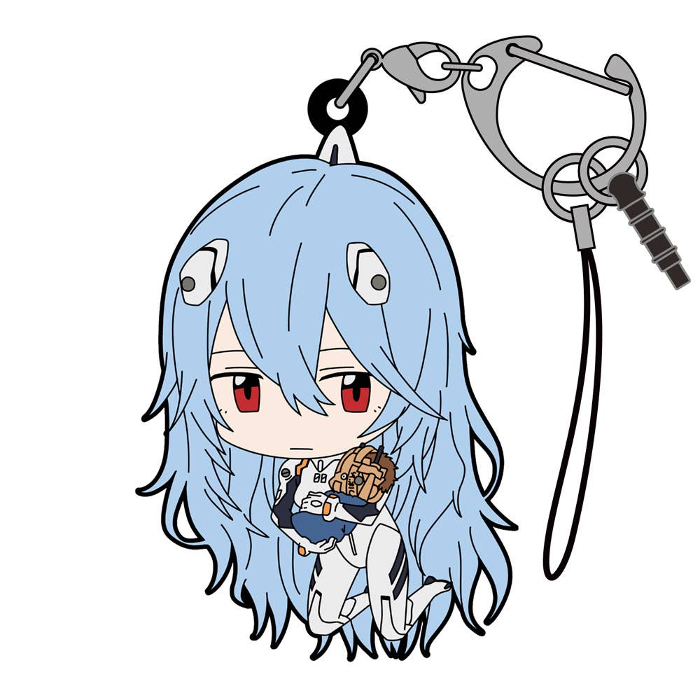 Evangelion: Rei Ayanami Tsumamare Chibi Keychain (Long - Haired) - Otaku Collectives