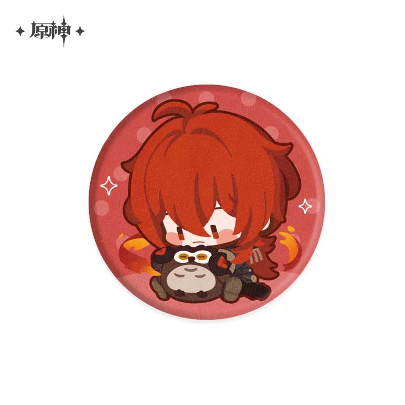 [Genshin Impact] Chibi Character Plushy Badge - Diluc - Dark Side Of The Dawn - Otaku Collectives