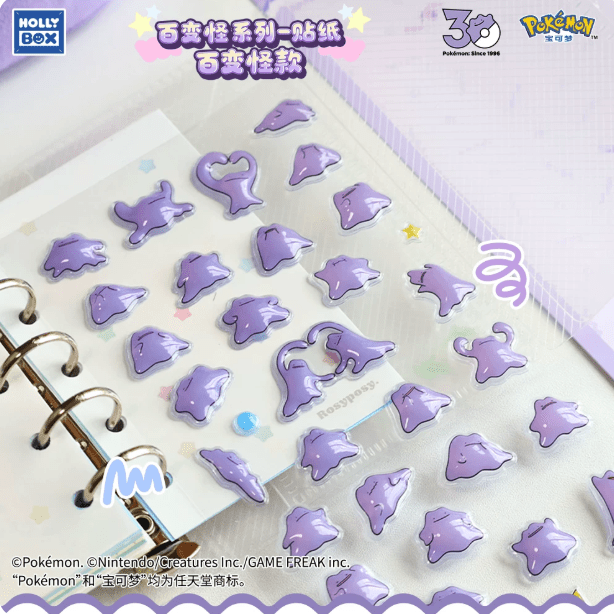 HOLLYBOX Pokemon Ditto Crystal 3D Epoxy Sticker Sheet - Otaku Collectives