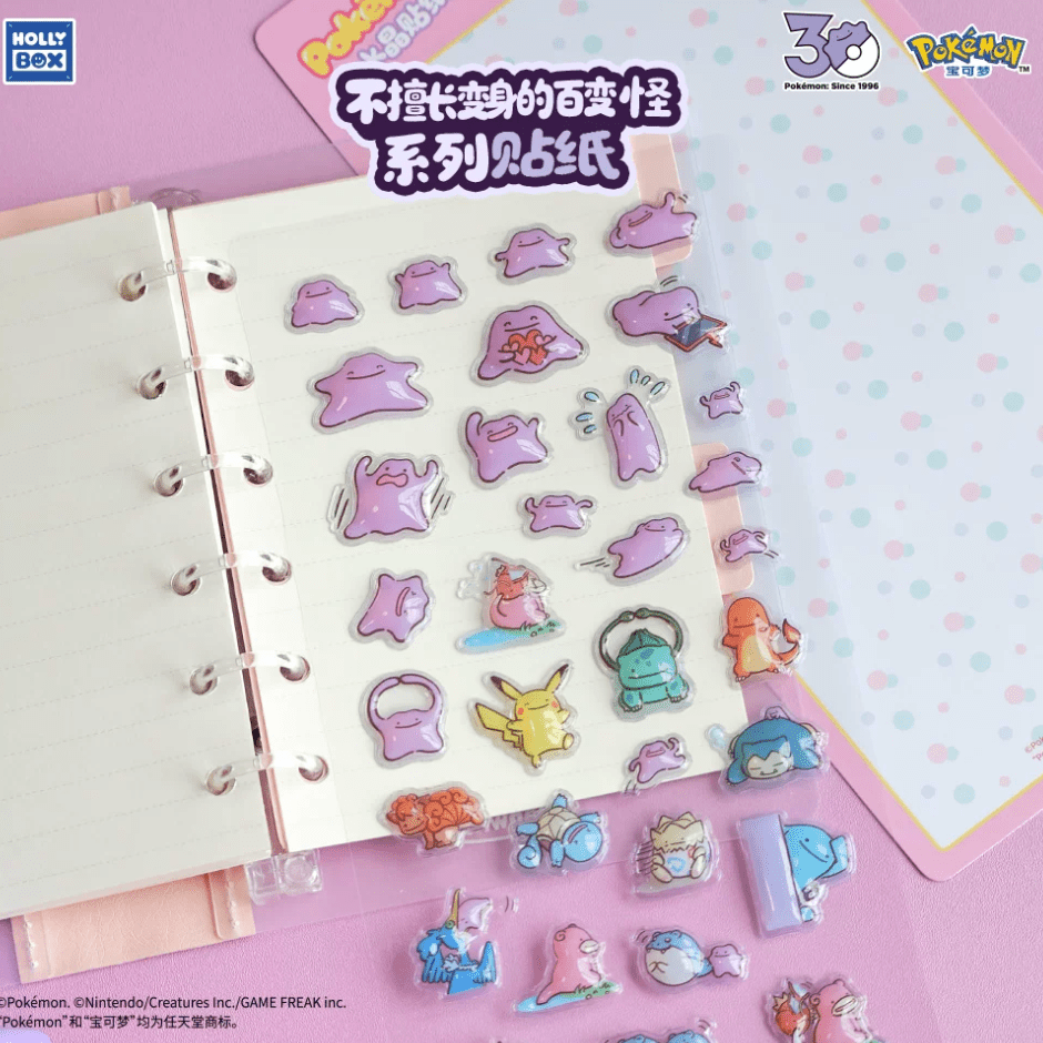 HOLLYBOX Pokemon Ditto Crystal 3D Epoxy Sticker Sheet - Otaku Collectives