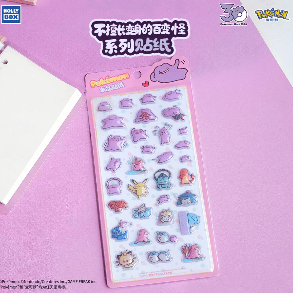 HOLLYBOX Pokemon Ditto Crystal 3D Epoxy Sticker Sheet - Otaku Collectives