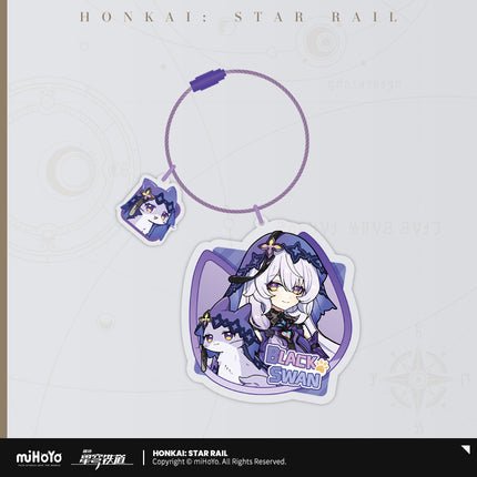 [Honkai Star Rail] Acrylic Pendant of the Tiny Cat Series - Black Swan - Otaku Collectives