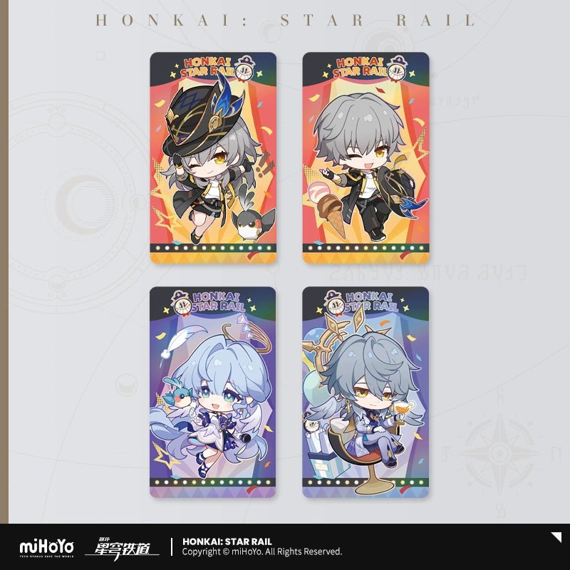 [Honkai Star Rail] Autumn Celebration Series Q - version Laser Collectible Card Set of 4 - Trailblazers, Robin, Sunday - Otaku Collectives