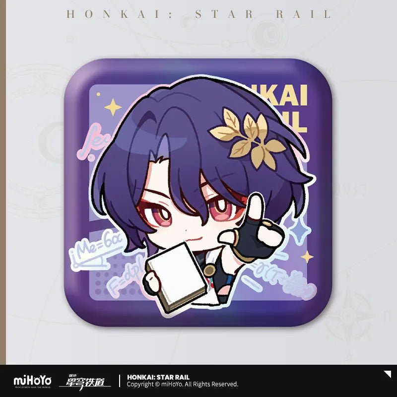 [Honkai Star Rail] Pom - Pom Pavillion Series Square Can Badge Chibi Dr. Ratio - Otaku Collectives