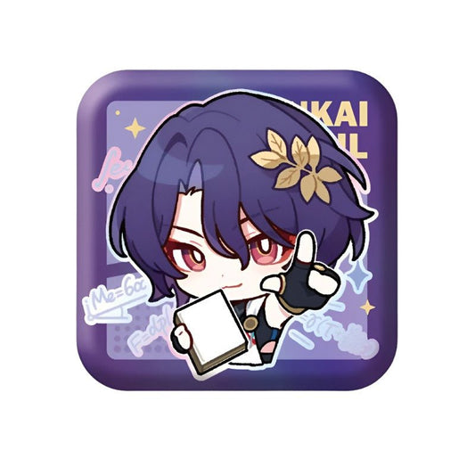 [Honkai Star Rail] Pom - Pom Pavillion Series Square Can Badge Chibi Dr. Ratio - Otaku Collectives