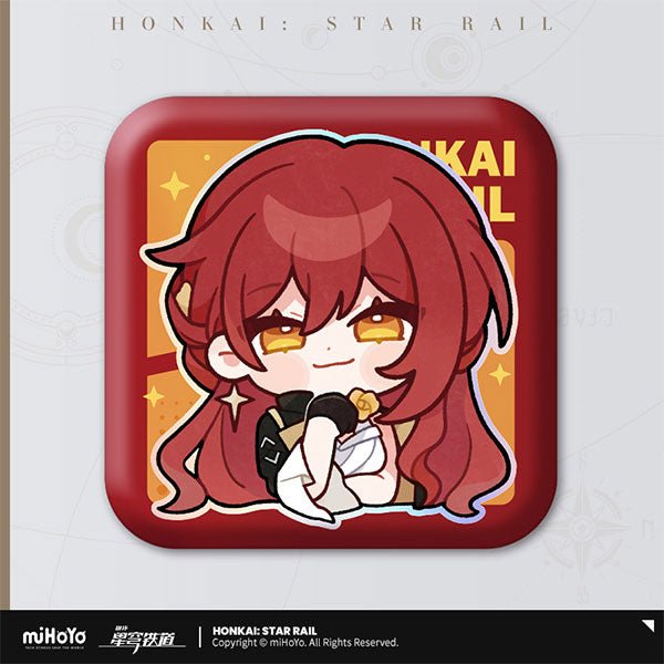 [Honkai Star Rail] Pom - Pom Pavillion Series Square Can Badge Chibi Himeko - Otaku Collectives