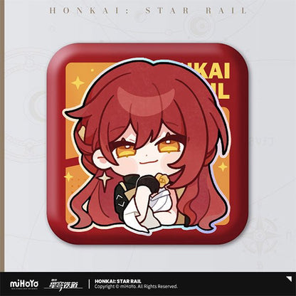 [Honkai Star Rail] Pom - Pom Pavillion Series Square Can Badge Chibi Himeko - Otaku Collectives