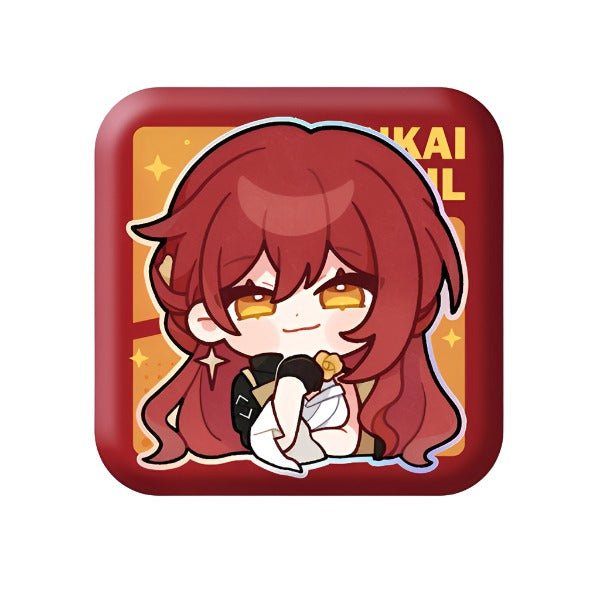 [Honkai Star Rail] Pom - Pom Pavillion Series Square Can Badge Chibi Himeko - Otaku Collectives