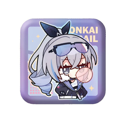 [Honkai Star Rail] Pom - Pom Pavillion Series Square Can Badge Chibi Silver Wolf - Otaku Collectives