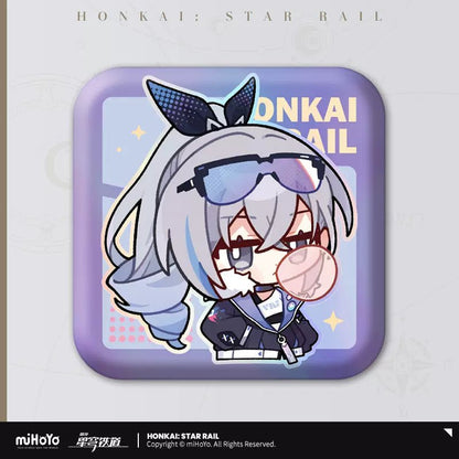 [Honkai Star Rail] Pom - Pom Pavillion Series Square Can Badge Chibi Silver Wolf - Otaku Collectives